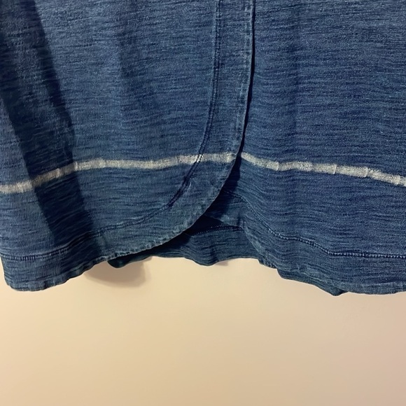 J. Jill Pure Jill Indigo Mini Shift Dress Denim Look Asymmetrical Back size S - Picture 13 of 16